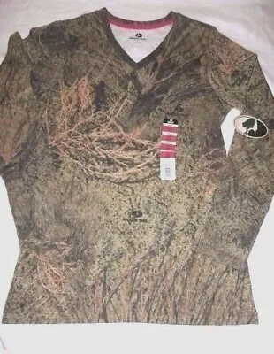 Mossy Oak BRUSH Camo T Shirts Ladies Small 4 - 6  V - Neck Turkey Hunting Shirts • $11.99