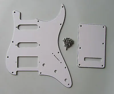 £9.88 • Buy White 3 Ply ST Strat HSS Pickguard Scratch Plate And Back Plate,Screws