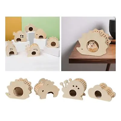 Wooden Hamster Hideout Cage Accessories Dwarf Hamsters Habitats Decor Toys • £10.74