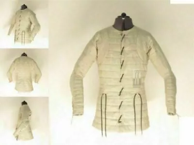 Medieval Gambeson Doublet Arming Jacket Armor White Color Gothic Fantasy • $83.37