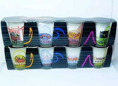 2 Sets Of 4 Cedar Point Amusement Park Rides Shot Glasses 8 All Different • $42.77