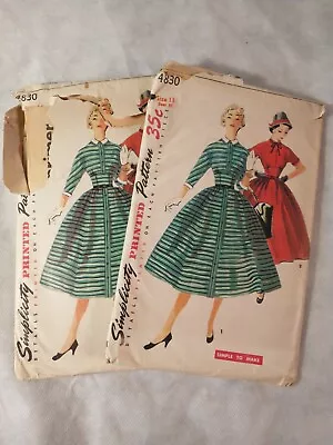 1940 Vintage Sewing Pattern Size 13 DRESS Simplicity 4830 Uncut/cut Lot X2 • $14.50