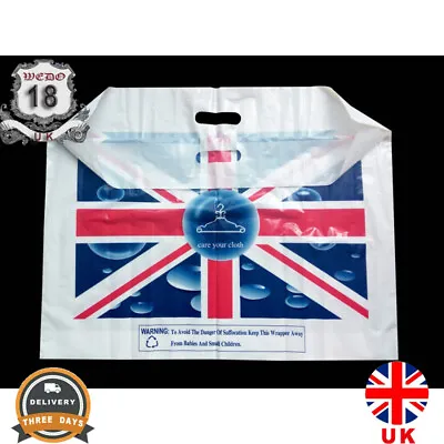 £4.99 • Buy Large 25 *20 +2  Strong Flag Printed Handle Plastic Carrier Bags 