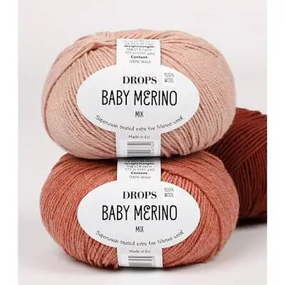 Knitting Yarn Merino Wool DROPS Baby Merino Sport Weight Yarn • $5.18