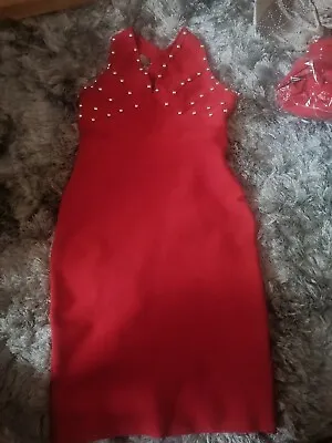 Red Bandage Mini Dress Size XS Bnwt Bodycone  • $16.15