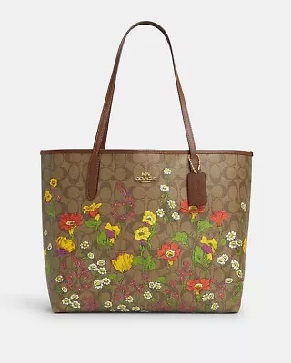 NWT Coach City Tote In Signature Canvas With Floral Print CR165 • $239