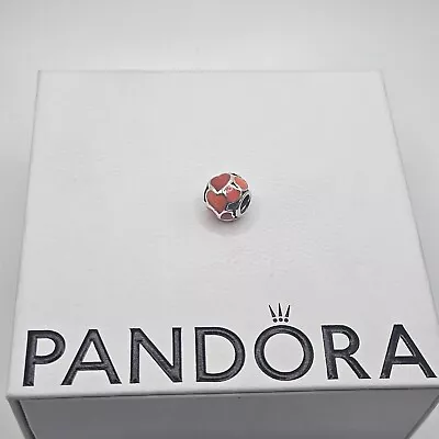Genuine Pandora Red Hot Love Enamel Hearts Charm ALE 925 #790436ER • £16