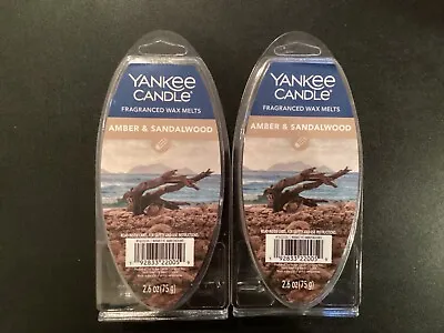 Yankee Candle Amber & Sandalwood Fragranced Wax Melts 2.6oz 6-Pack *Lot Of 2* • £14.59