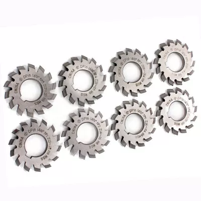 8Pcs HSS Involute Gear Cutter DP10 DP12 DP16 DP20 DP22 PA14-1/2 Inner Bore 22mm • £65.18