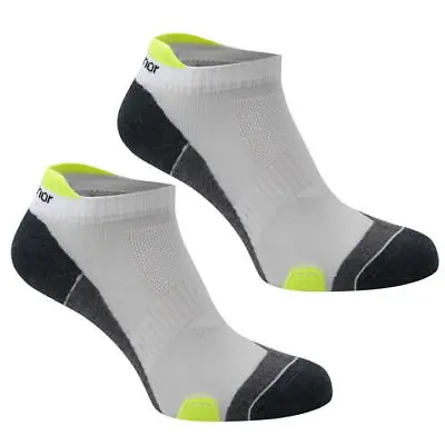 Mens Karrimor 2 Pack Running Padded Training Ankle Socks White Fluo 7-11 • £10.99