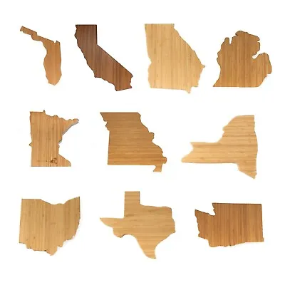 Bamboo State Silhouette Serving And Cutting Board - Various States • $16.95