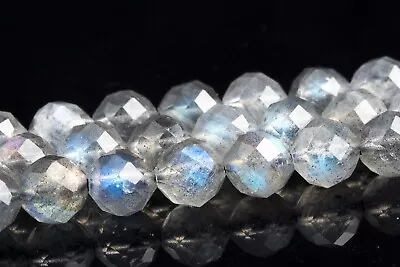 5MM Genuine Natural Transparent Labradorite Grade AAA Faceted Round Loose Beads • $5.77