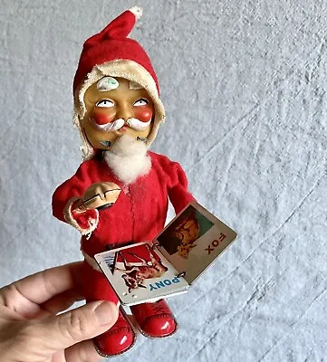 Vintage Santa Alps Mechanical Tin Toy Reading Book Rare 8” Japan Doesn’t Wind • $75