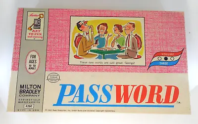 Vintage 1963 PASSWORD Game By Milton Bradley Co - Red Card Holders - Volume Thre • $13.99