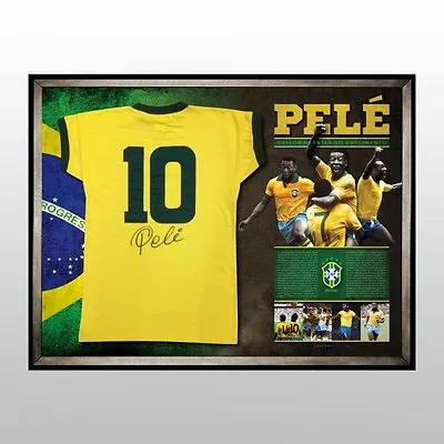 $1495 • Buy Pele Hand Signed Framed Brazil Soccer Jersey Ronaldo Messi Maradona Gerrard