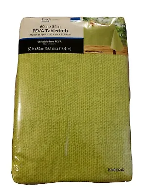 NEW! Vinyl Tablecloth W Flannel Backing  60  X 84  Lime Green Tones Kitchen PEVA • $8.09