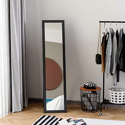 Full Length Mirror Free Standing Or Wall-Mounted Tall Mirror For Bedroom Black • £54.99