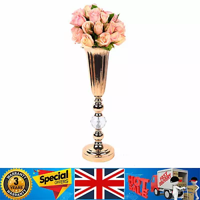 44.5cm Gold Tall Stunning Iron Flower Vase Urn Wedding Table Decoration UK • £18