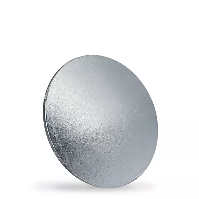 Cake Board 9 Inch Round Silver Foil Covered 12mm Thick Drum Single Pack Of 5 • £5.39