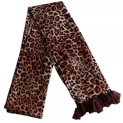 ERIKA PENA Rumba Tassel Cotton Voile Wrap Belt In Leopard OS NEW • $95