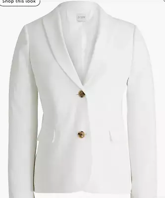 J.Crew $198 Womens Two Button Blazer White Size 4 BP095 • $99