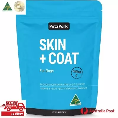 Skin And Coat For Dogs - Omega 3 Supplement For Dog - Restores Skin Reduces She • $41.16