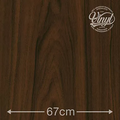 67cm Walnut Wood Sticky Vinyl Fablon (2008046) Order Per Metre Sent As 1 Roll • £3.75