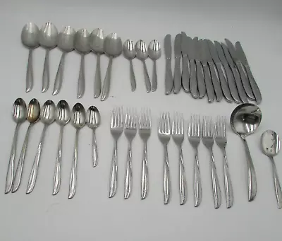 Oneida Community Twin Star Atomic Starburst Vintage 37 Piece Stainless Flatware • $89.99