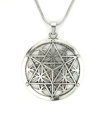 $19 • Buy Merkabah On Flower Of Life Necklace, Sacred Geometry Merkaba Pendant Merkavah Nb