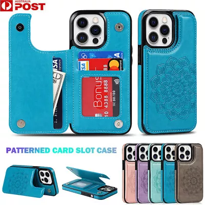 For IPhone 15 14 13 12 11 Pro Max 8/7/SE Plus XR Case Leather Wallet Card Cover • $14.99