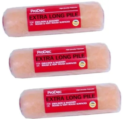 Prodec 12  Inch Extra Long Pile Paint Roller Sleeve Emulsion & Masonry Refill X3 • £17.95