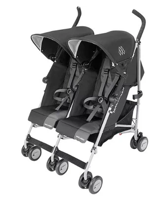 £58 • Buy Maclaren Twin Triumph Buggy/Stroller - Black/Charcoal