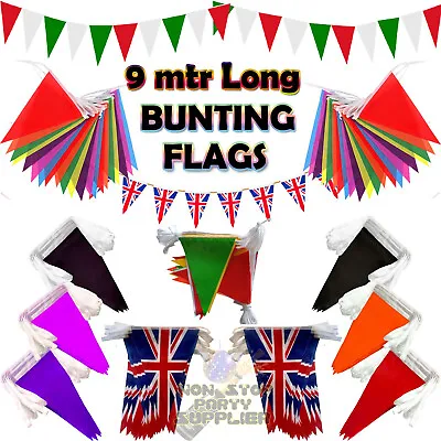 Fabric Red White Blue Bunting 33 Feet20 Flags Pennant Banner Party Union Jack • £3.99