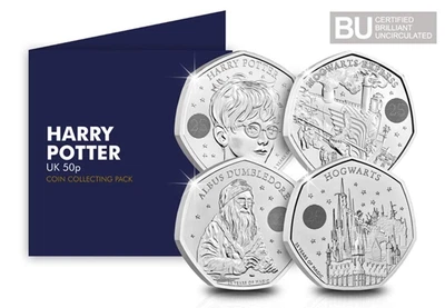 $49.23 • Buy NEW Complete Harry Potter BU Edition 50p Silver Coin Set - Dumbledore / Hogwarts