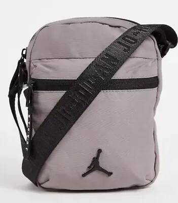 Nike Bag Jordan Jumpman Black Logo Air Cross Airborne Pack Festival Pouch Grey • £22.99
