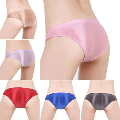 £4.07 • Buy Womens Mens Silky Shiny Satin Glossy Wet Look Knickers Briefs Underwear Panties