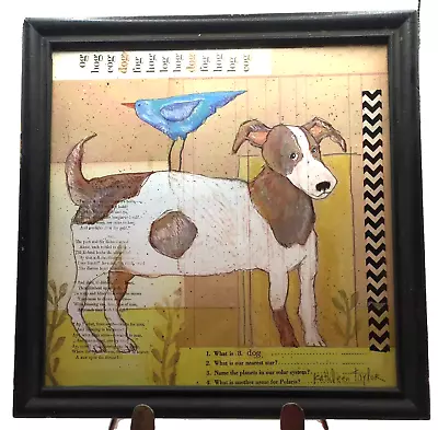 Kathleen Taylor Studio Mixed Media Rustic Framed Print 10x10  What Is A Dog?  • $40