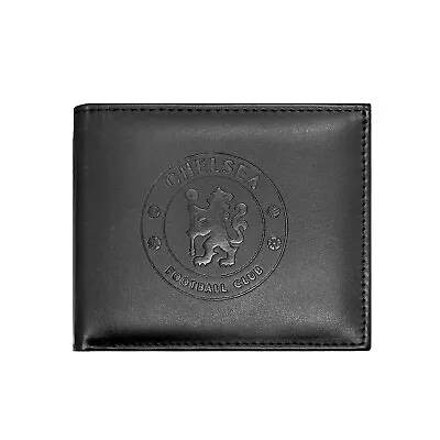 Chelsea FC Official Football Gift Embossed Crest Money Wallet Black • £12.99