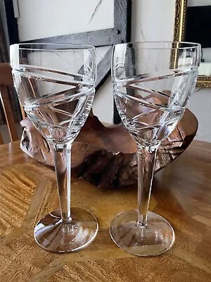 2 Jasper Conran Aura Wine Glasses By Stuart Crystal 25.5 Cm . Boxed. • £110