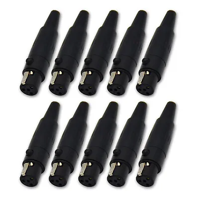 4 Pin Female Plug Mini XLR Audio Microphone Connector MIC Adapter Tini Q-G 10lot • £33.10