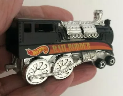 Vtg 1995 MATTEL Hot Wheels RAIL RODDER Train Engine Metal Die Cast TOY Black 1 • $7.95