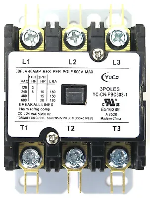 AIR CONDITIONING  Definite Purpose Contactors 3P 600V Choose Amp Coil Voltage • $24.99