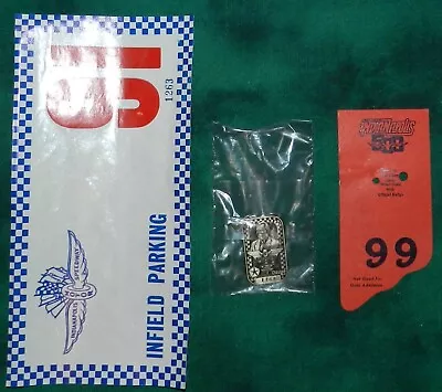 $40 • Buy 1991 Indianapolis Indy 500 Sealed SILVER PIT BADGE / Parking Pass