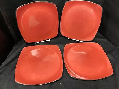 Corell Hearthstone Stoneware 9  Salad Plates Red Set Of 4 • $32