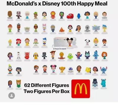 2023 McDONALD'S Disney's 100 Year Anniversary Celebration HAPPY MEAL TOYS OR SET • $3.95