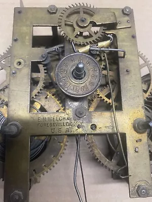 Antique 8 Day E.N. Welch Movement With Alarm  & Dial Pan For Repair • $60