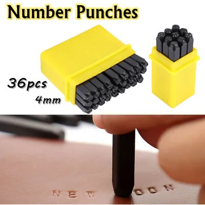 36X Number And Letter Stamp Punch Set For Imprinting Metal Leather Wood Plastic • £7.99