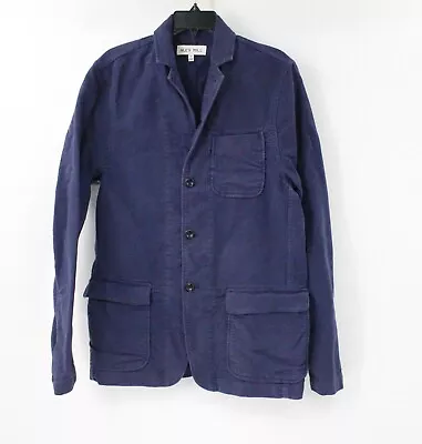 Alex Mill Sport Coat Mens Small Moleskin Chore Jacket Blue Pockets Cotton • $69.99