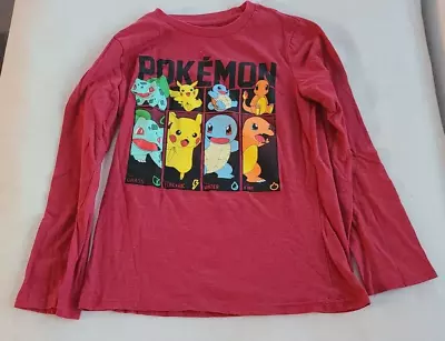 $9.99 • Buy NWOT Pokemon Unisex Kids Size M Red Long Sleeve Pokemons T-shirt