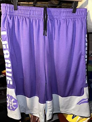 Li-Ning Badfive League Basketball Shorts Mens XL Purple Gray Dwayne Wade  • $50